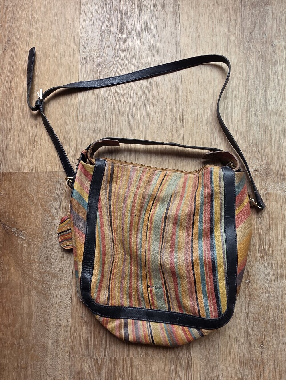 Vintage Paul Smith Swirl Stripe Leather Crossbody Bag